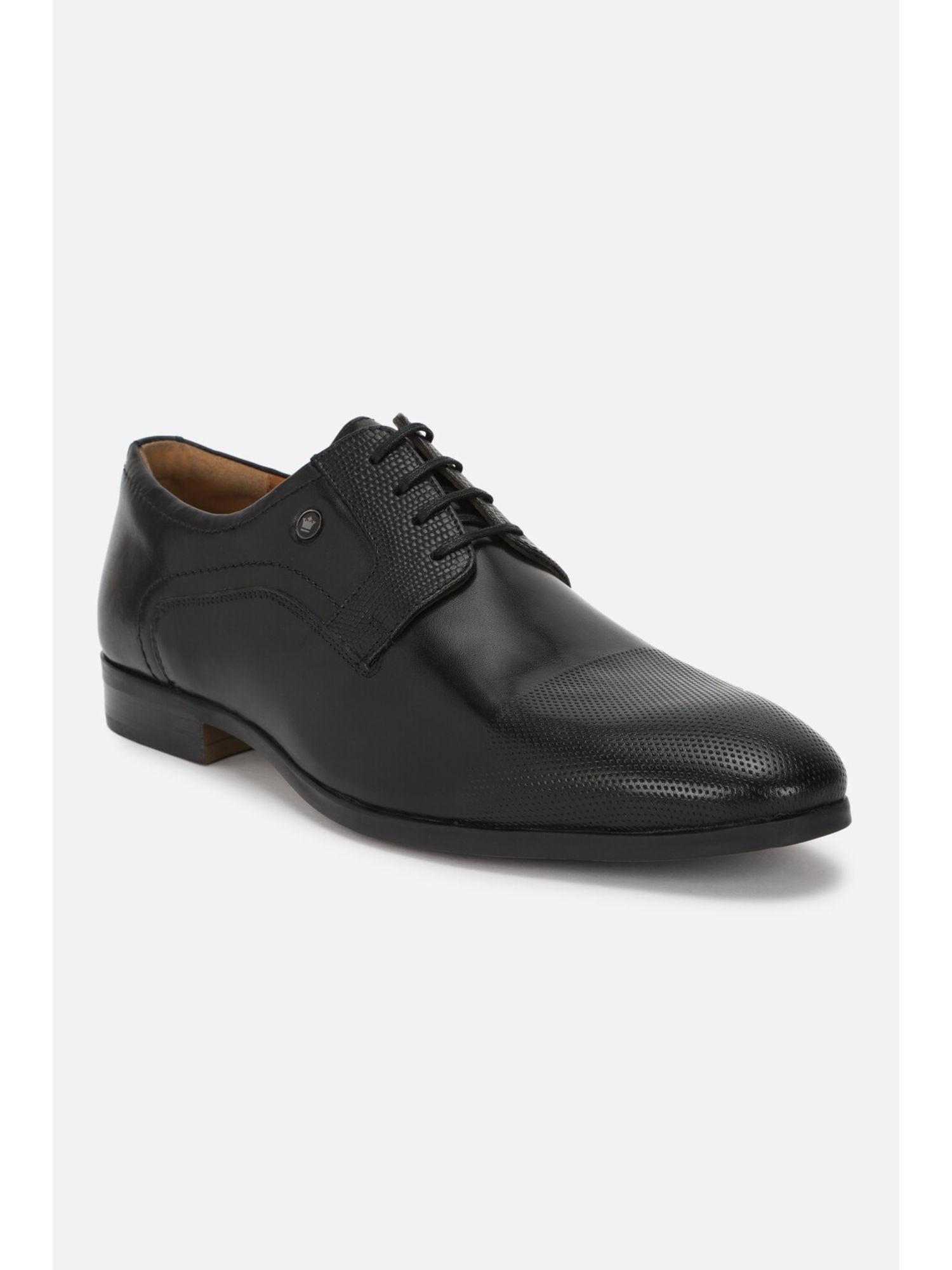 men black leather lace up oxford shoes