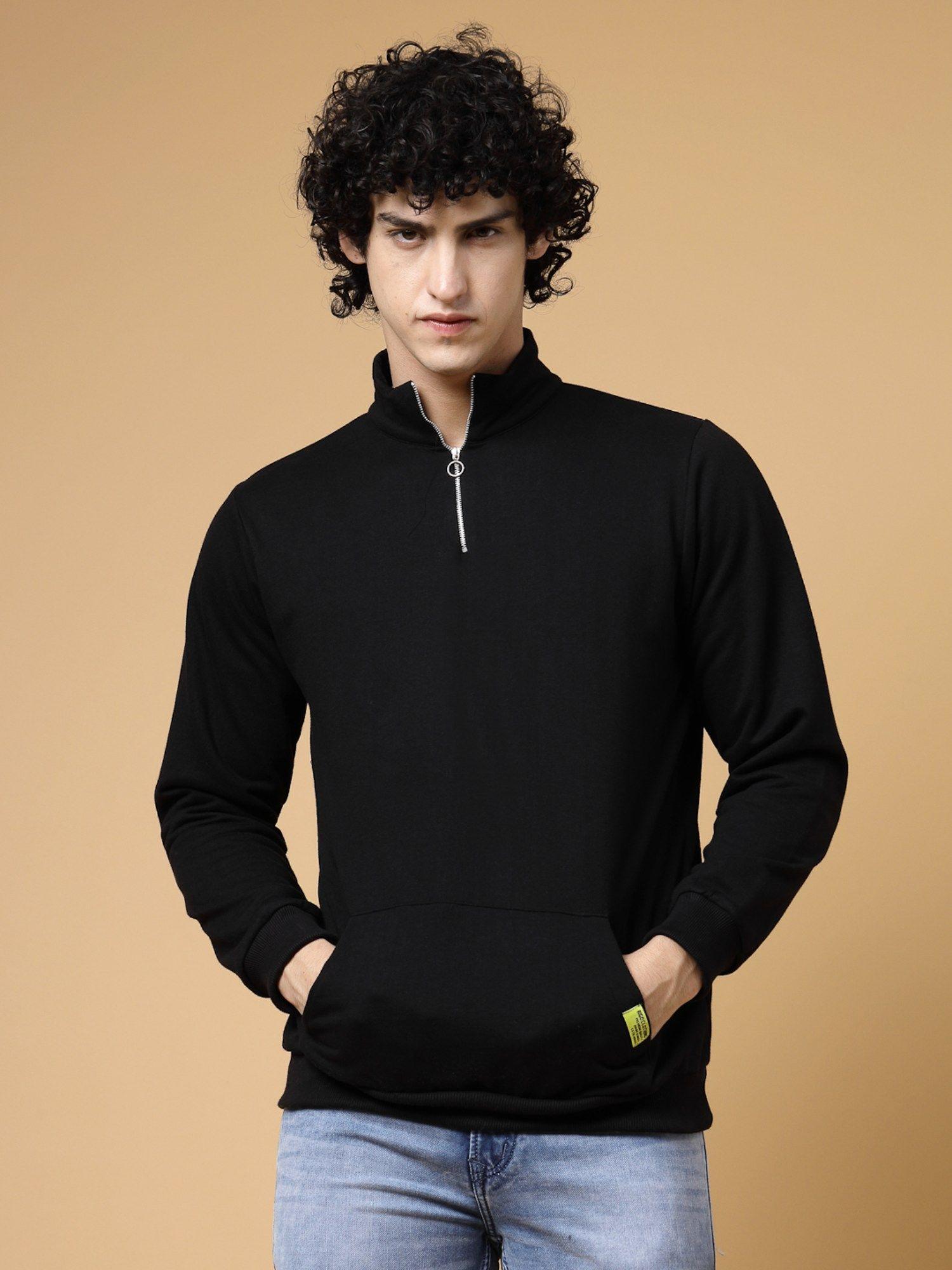 men black oversized graphic fleece sweatshirt