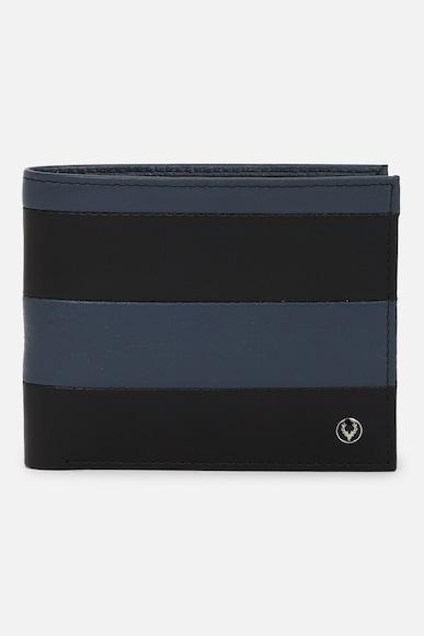 men black patterned genuine leather wallet