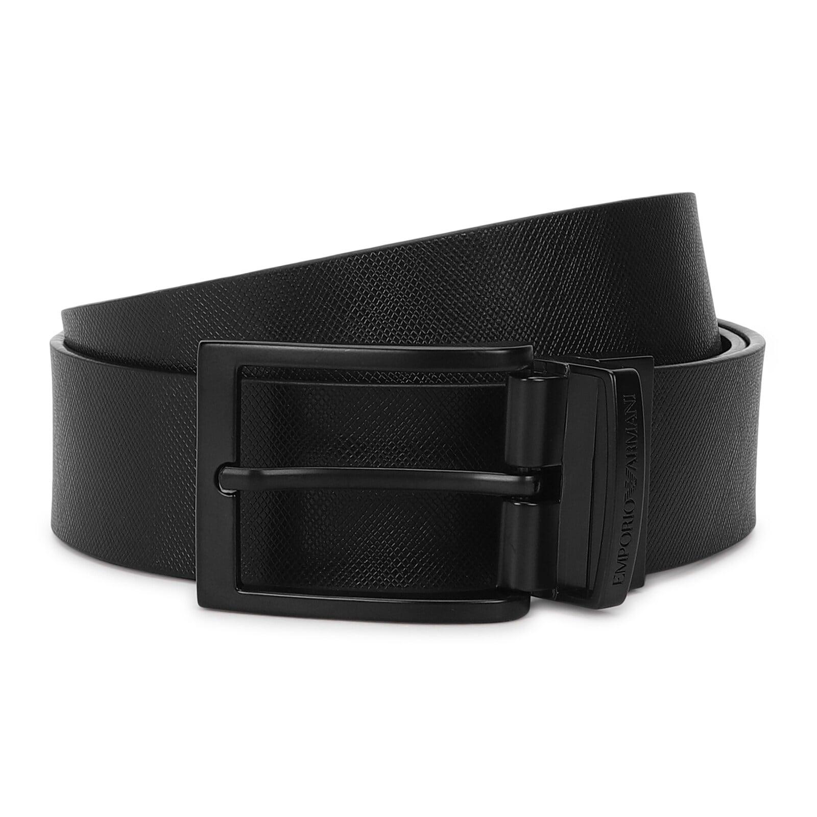 men black plain pin buckle saffiano belt