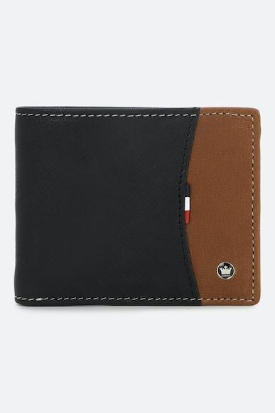 men black print genuine leather wallet