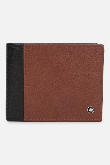 men black print leather wallet