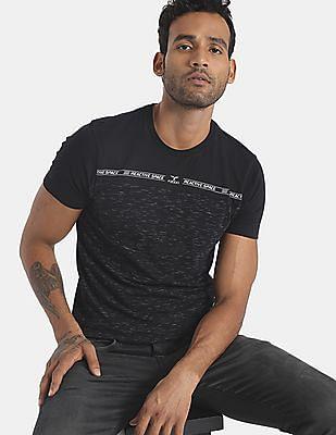men black round neck heathered t-shirt