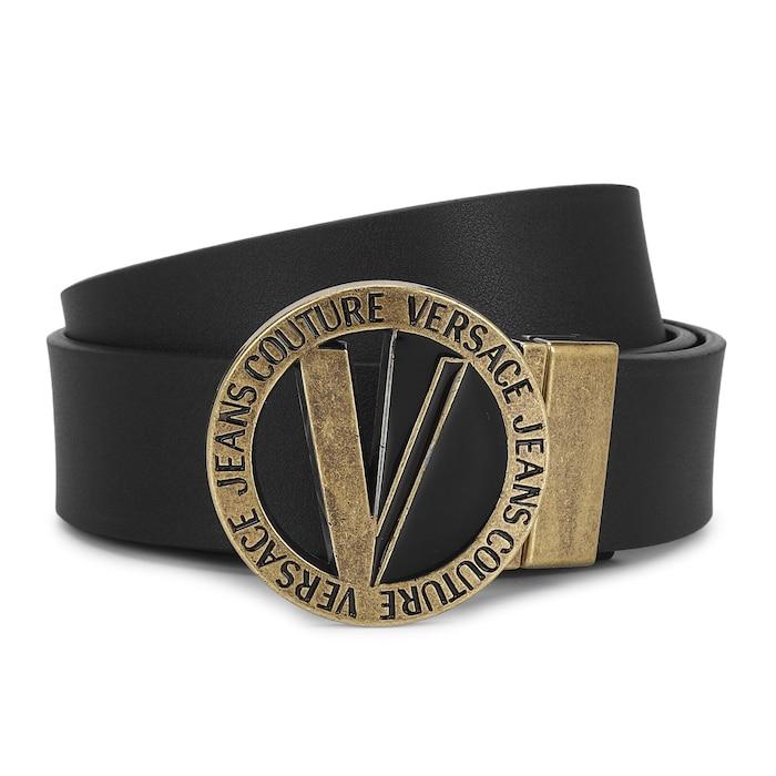 men black round plaque brand buckle lether belt