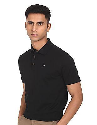 men black short sleeves solid polo shirt