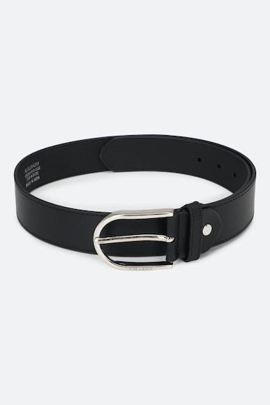 men black solid genuine leather belt