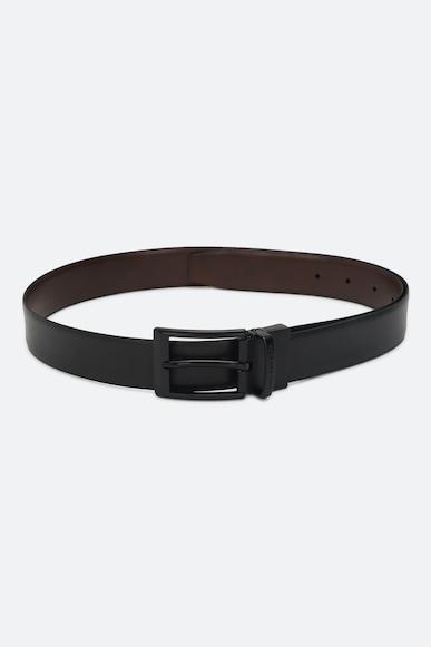 men black solid genuine leather casual belt