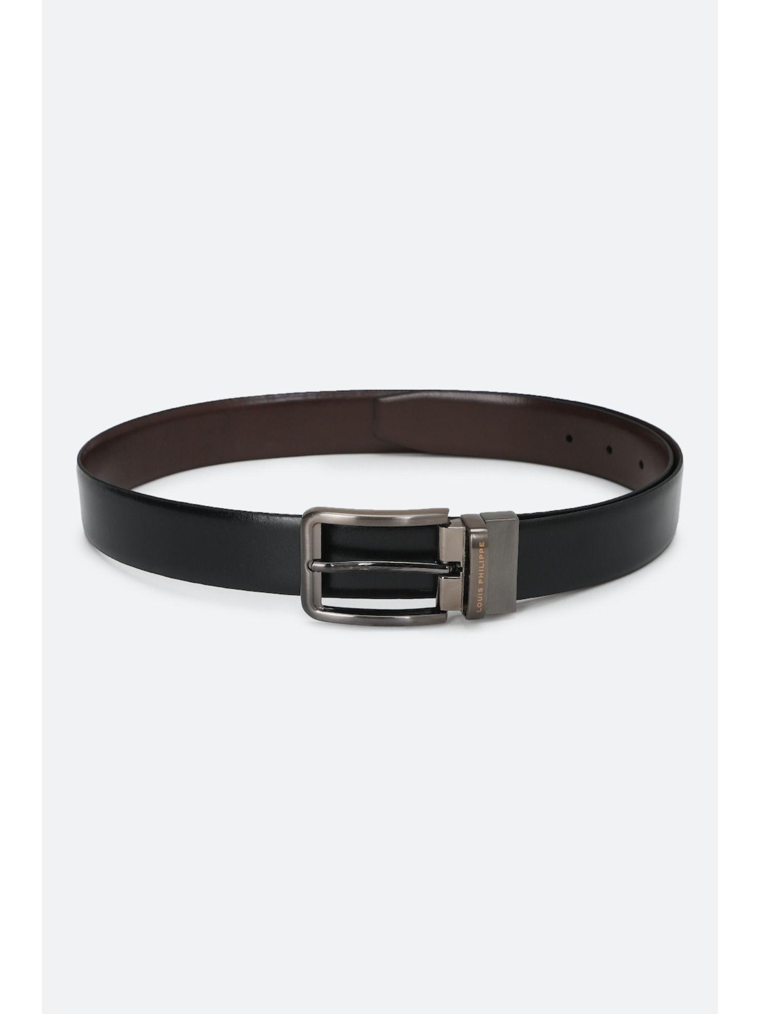 men black solid genuine leather formal belt