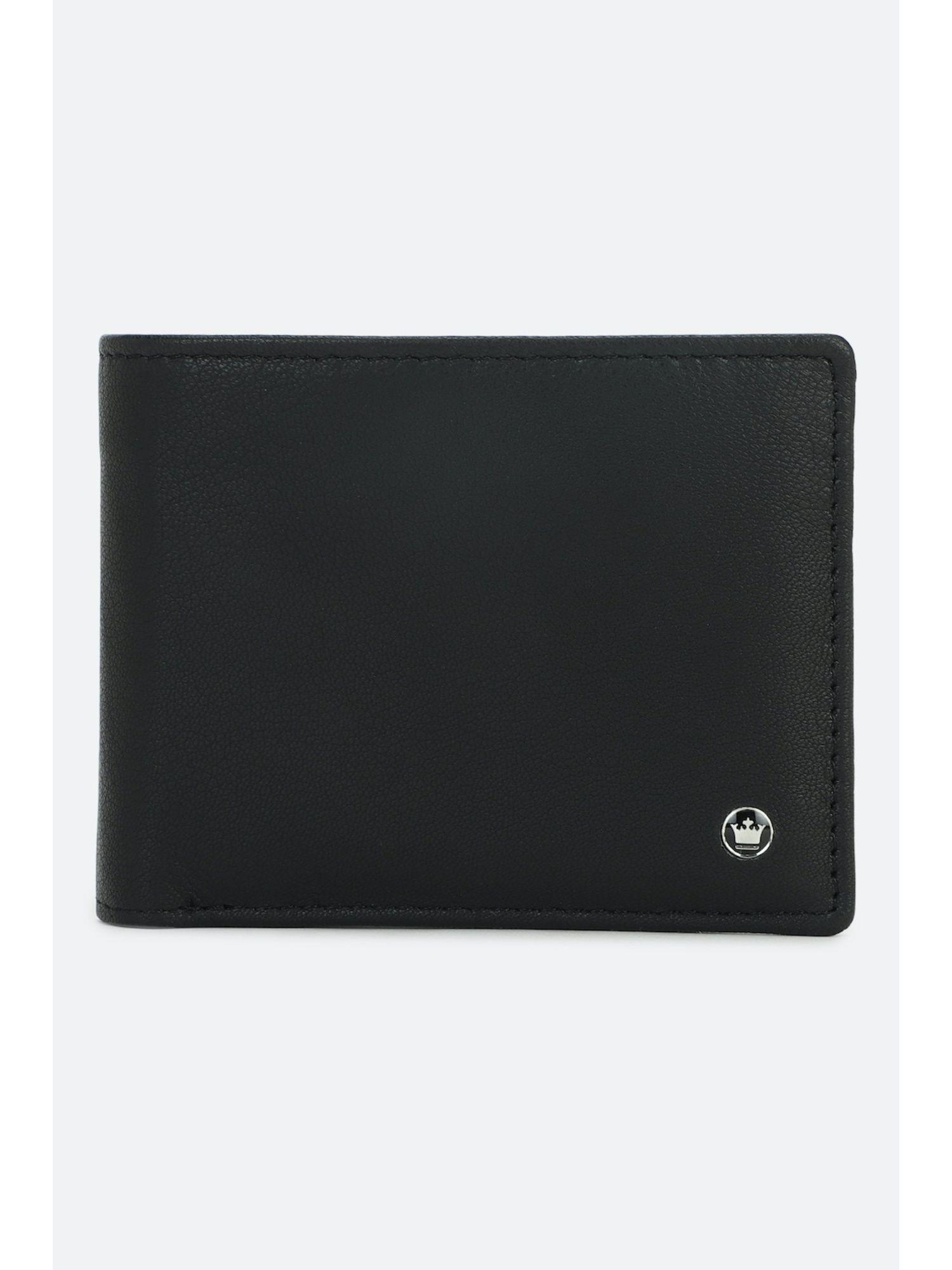 men black solid genuine leather wallet