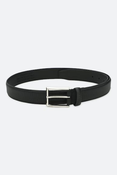 men black solid leather formal belt