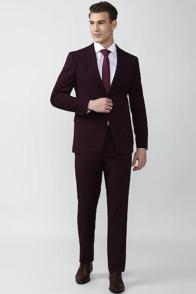 men black solid slim fit formal two piece suit