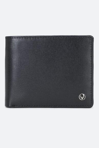men black textured genuine leather wallet