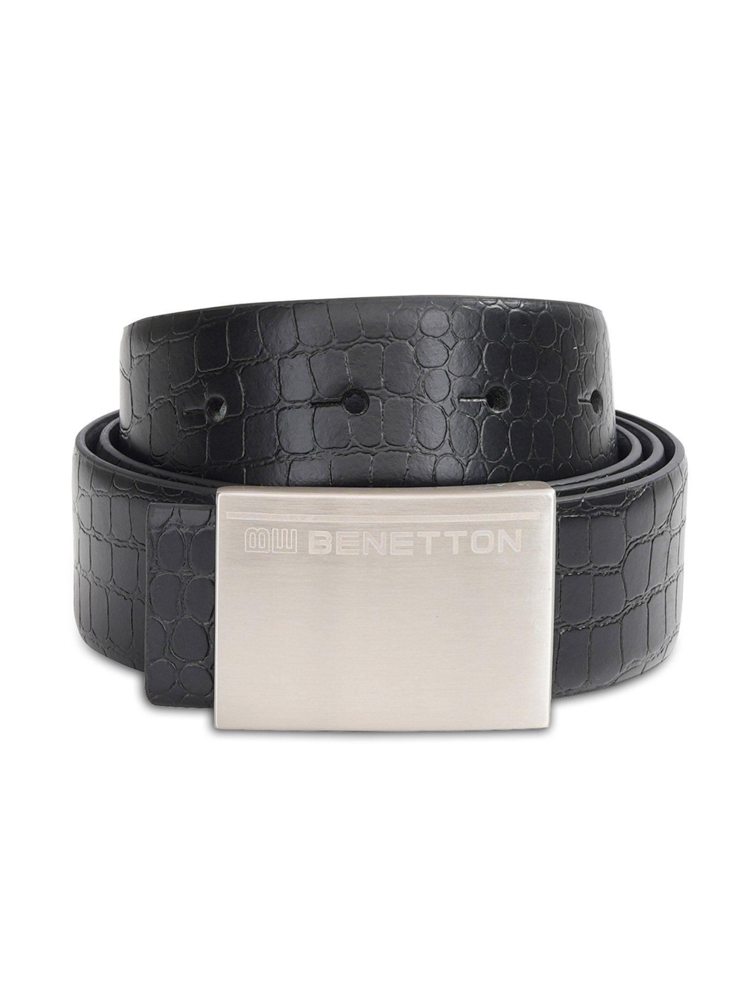 men black/navy leather romano reversible belt