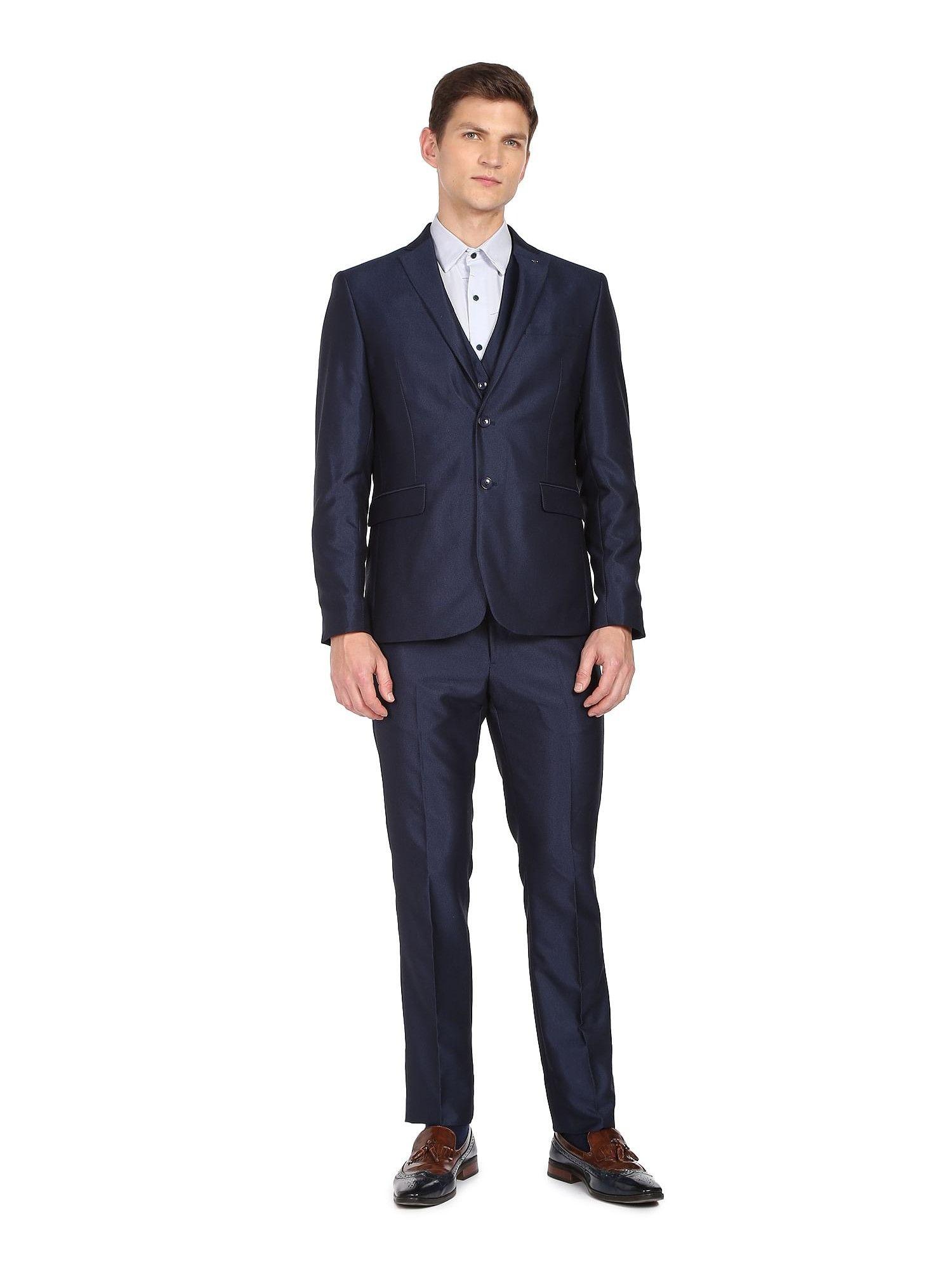 men blue reversible waistcoat tailored fit (set of 3)