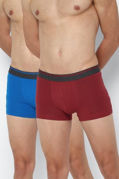 men blue solid pack of two trunks