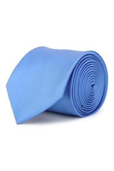 men blue solid tie