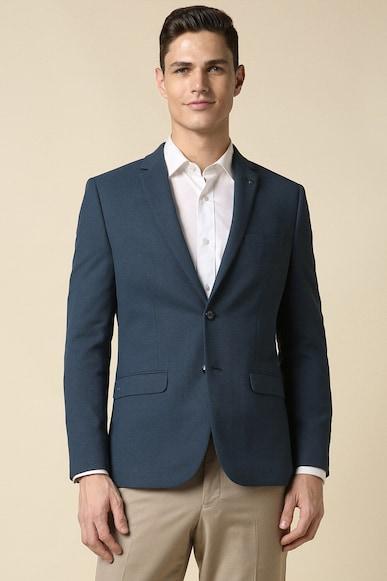 men blue ultra slim fit textured formal blazer