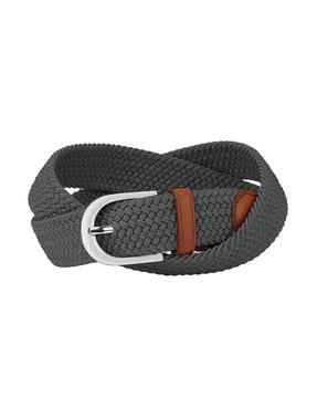 men braided belt with tang-buckle closure