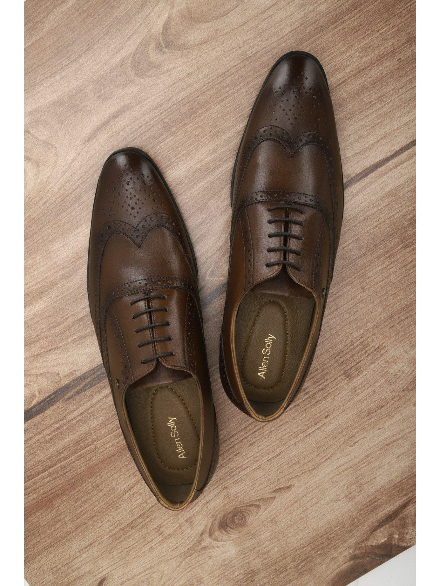 men brown formal shoes