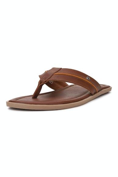 men brown print sandals