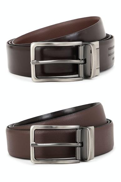 men brown solid formal belt