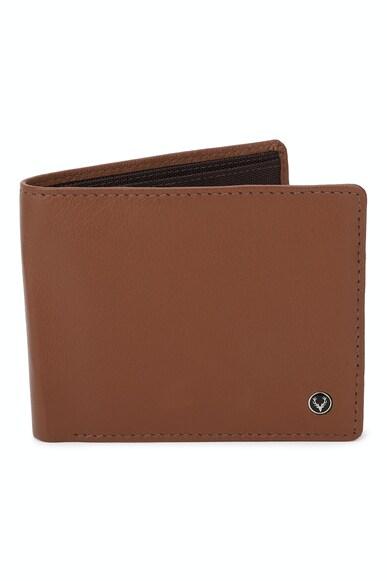 men brown solid genuine leather wallet