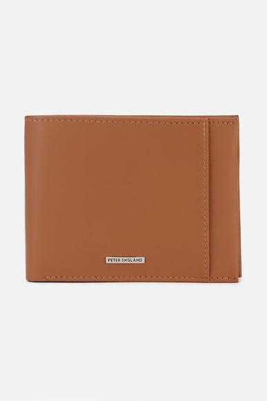 men brown solid leather wallet