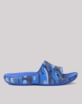 men camouflage print open-toe slides