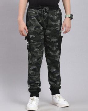 men camouflage print track pants