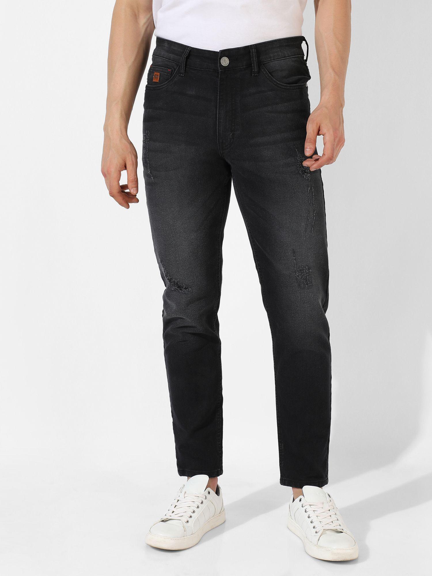men classic black regular fit denim jeans