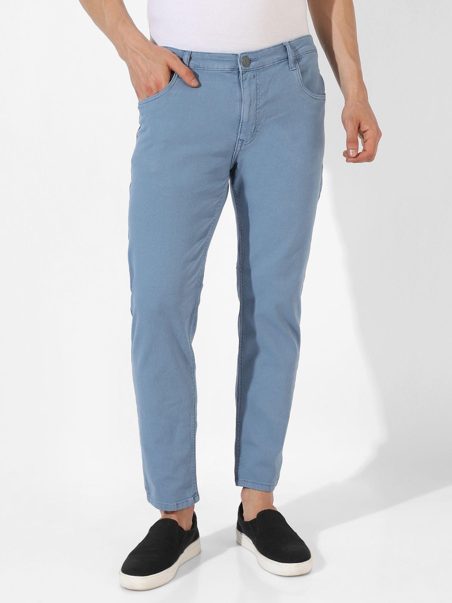 men classic blue regular fit denim jeans