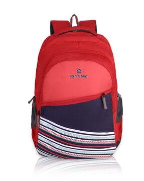 men colourblock backpack with side mesh pockets