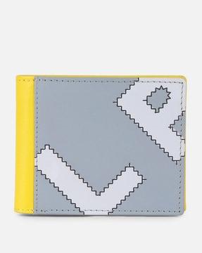 men colourblock bi-fold leather wallet