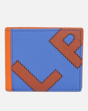 men colourblock bi-fold leather wallet