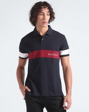 men colourblock placement reg polo t-shirt