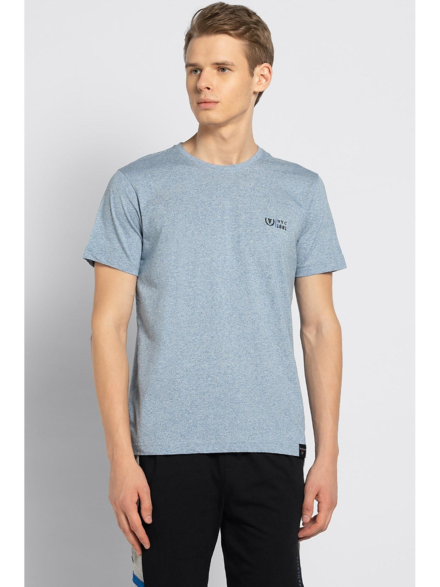 men crew neck & short sleeve t-shirt - blue