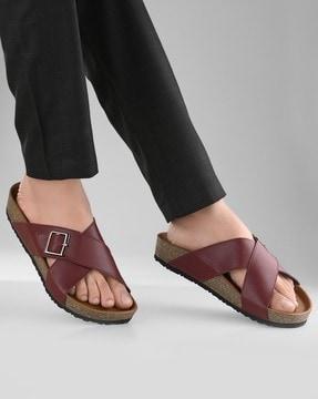 men criss-cross strap open-toe sandals