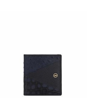 men croc-embossed bi-fold wallet