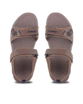 men double strap sandals with velcro fastening