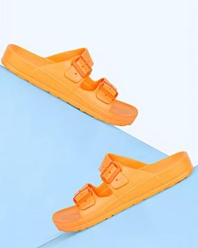 men double-strap slip-on slides