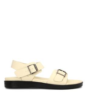 men dual-strap sandals with buckle accent