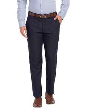 men flat front relaxed fit trousers