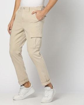 men flat-front regular fit cargo pants