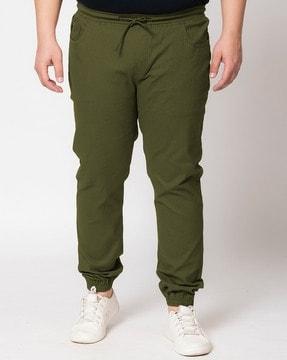 men flat-front relaxed fit jogger pants