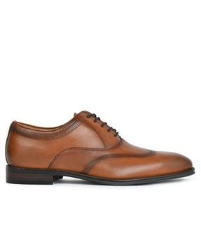 men genuine leather wing-tip oxford shoes