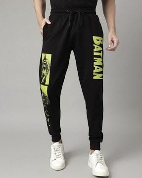 men graphic print joggers with insert pockets