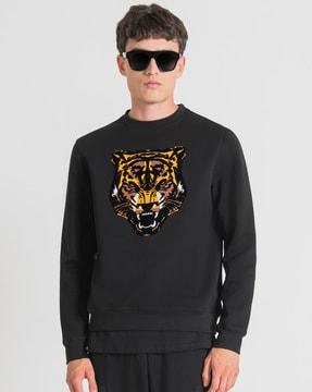 men graphic print regular fit sweatshirt