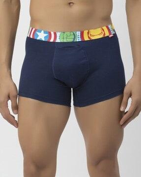 men graphic print trunk with elasticated waistband