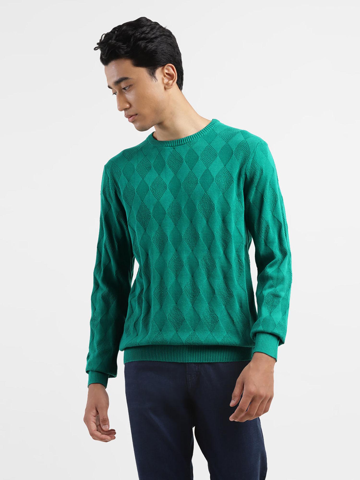 men green self design regular fit sweater