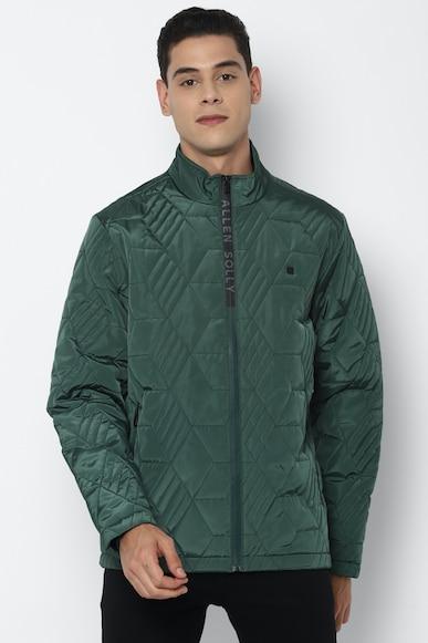 men green textured full sleeves casual jacket